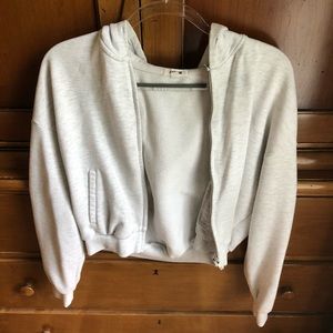 Garage grey zip up hoodie